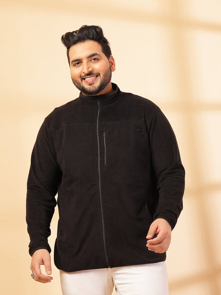 Plus Size Men Open Front Jacket