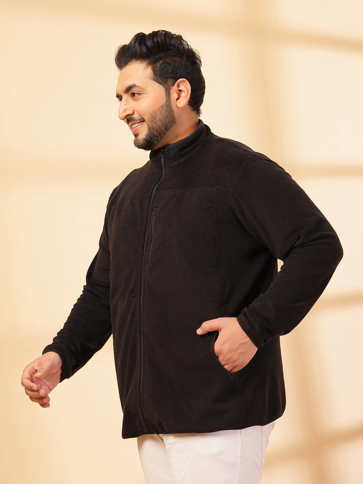 Plus Size Men Open Front Jacket