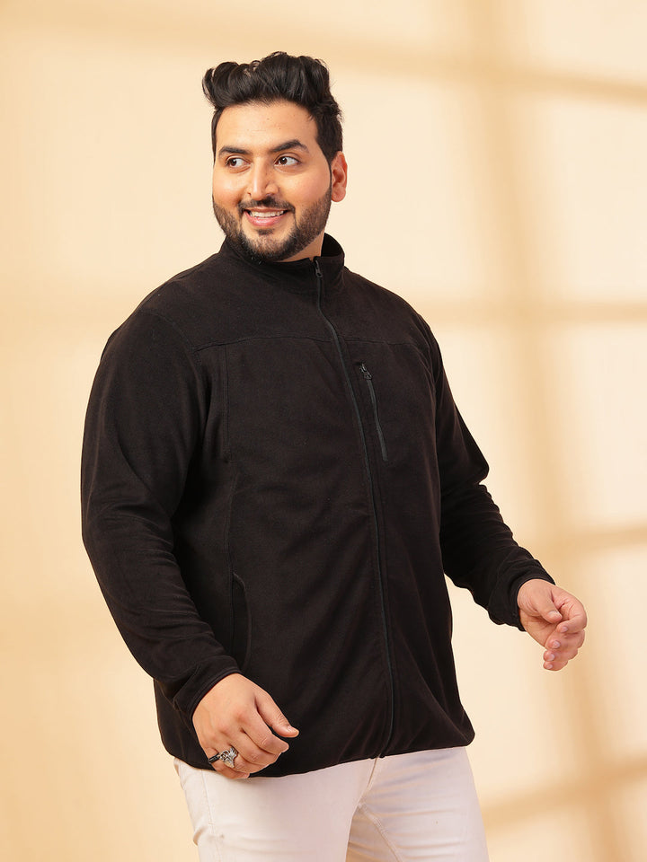 Plus Size Men Open Front Jacket