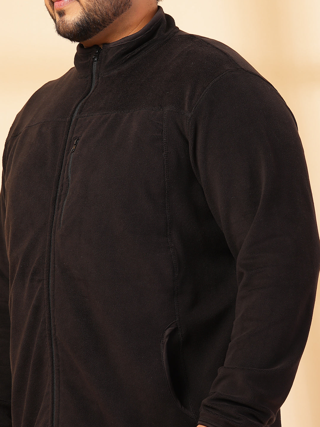 Plus Size Men Open Front Jacket
