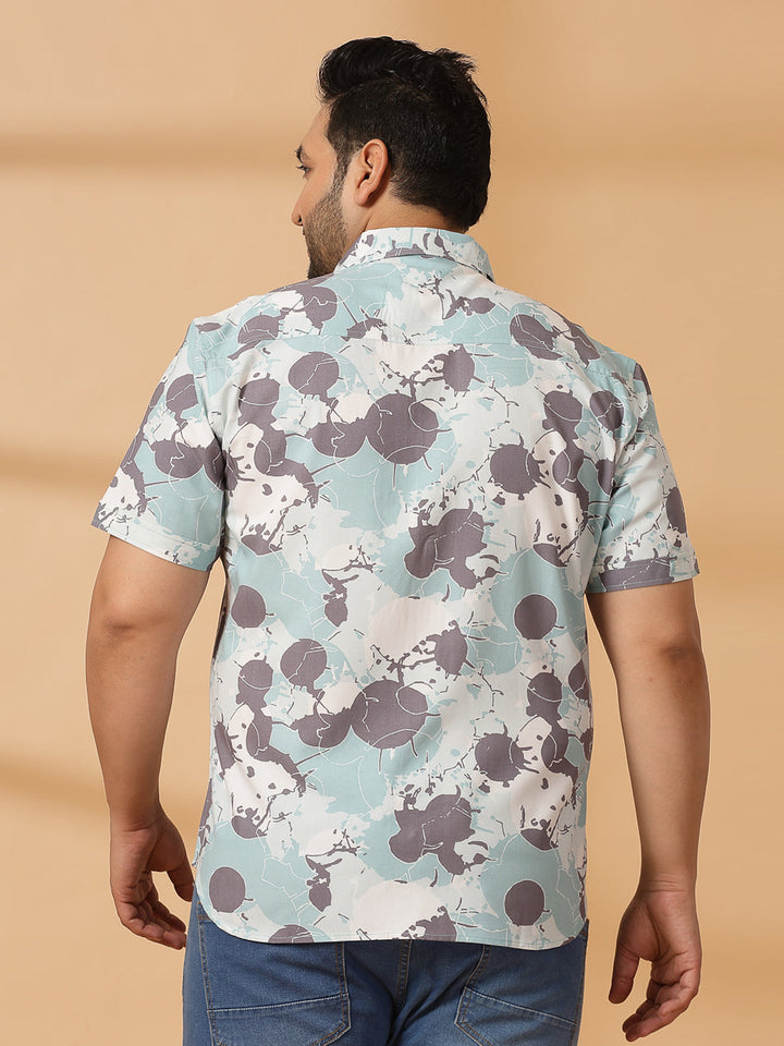 Plus Size Ethnic Motifs Printed Cotton Casual Shirt