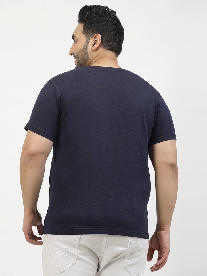 Plus Size  Typography Printed Round Neck Short Sleeves Cotton T-shirt