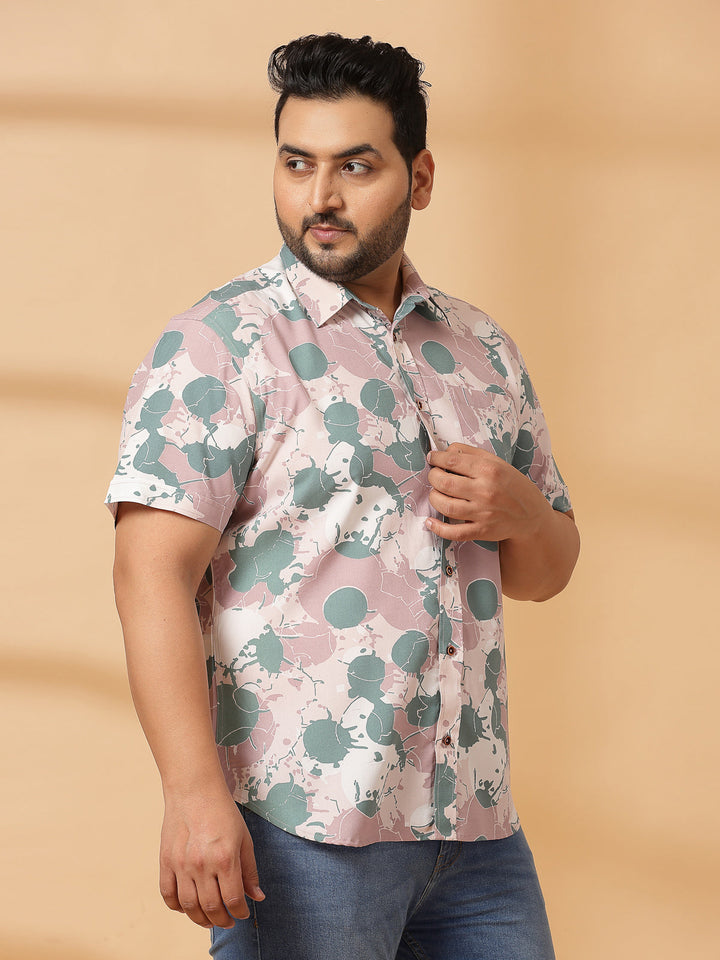 Plus Size Men Tartan Checked Casual Cotton Shirt