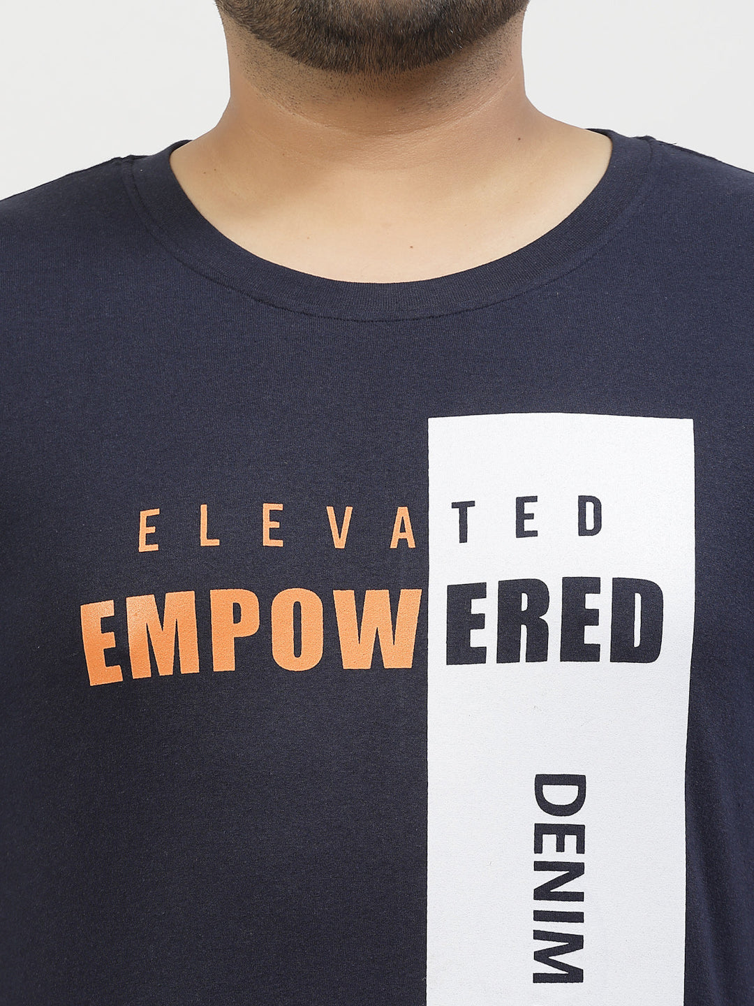 Plus Size  Typography Printed Round Neck Short Sleeves Cotton T-shirt