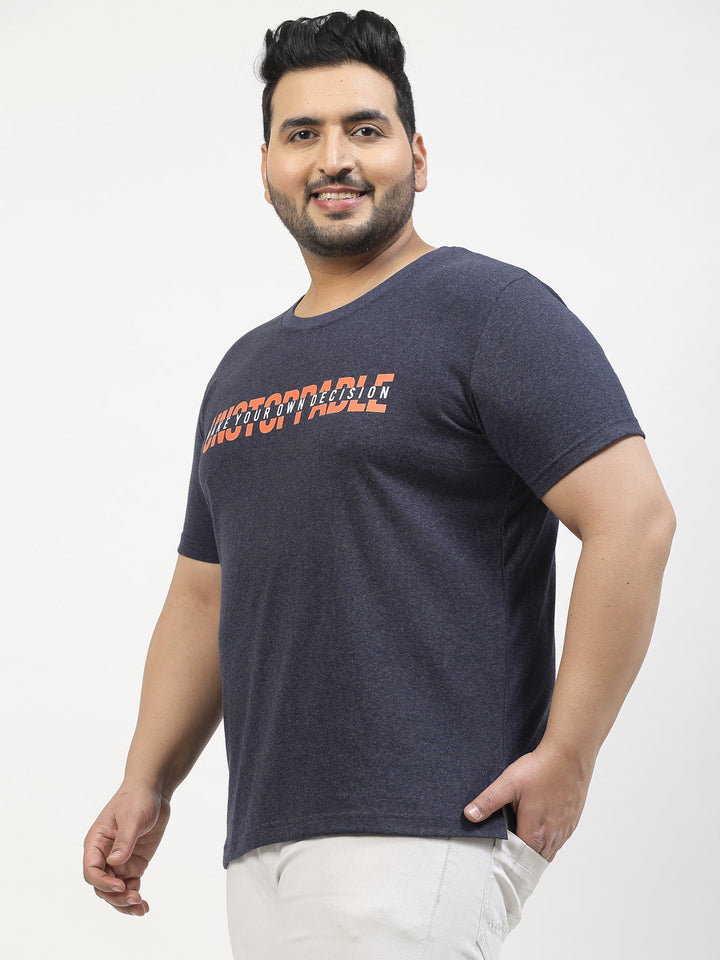 Plus Size  Round Neck Pure Cotton T-shirt