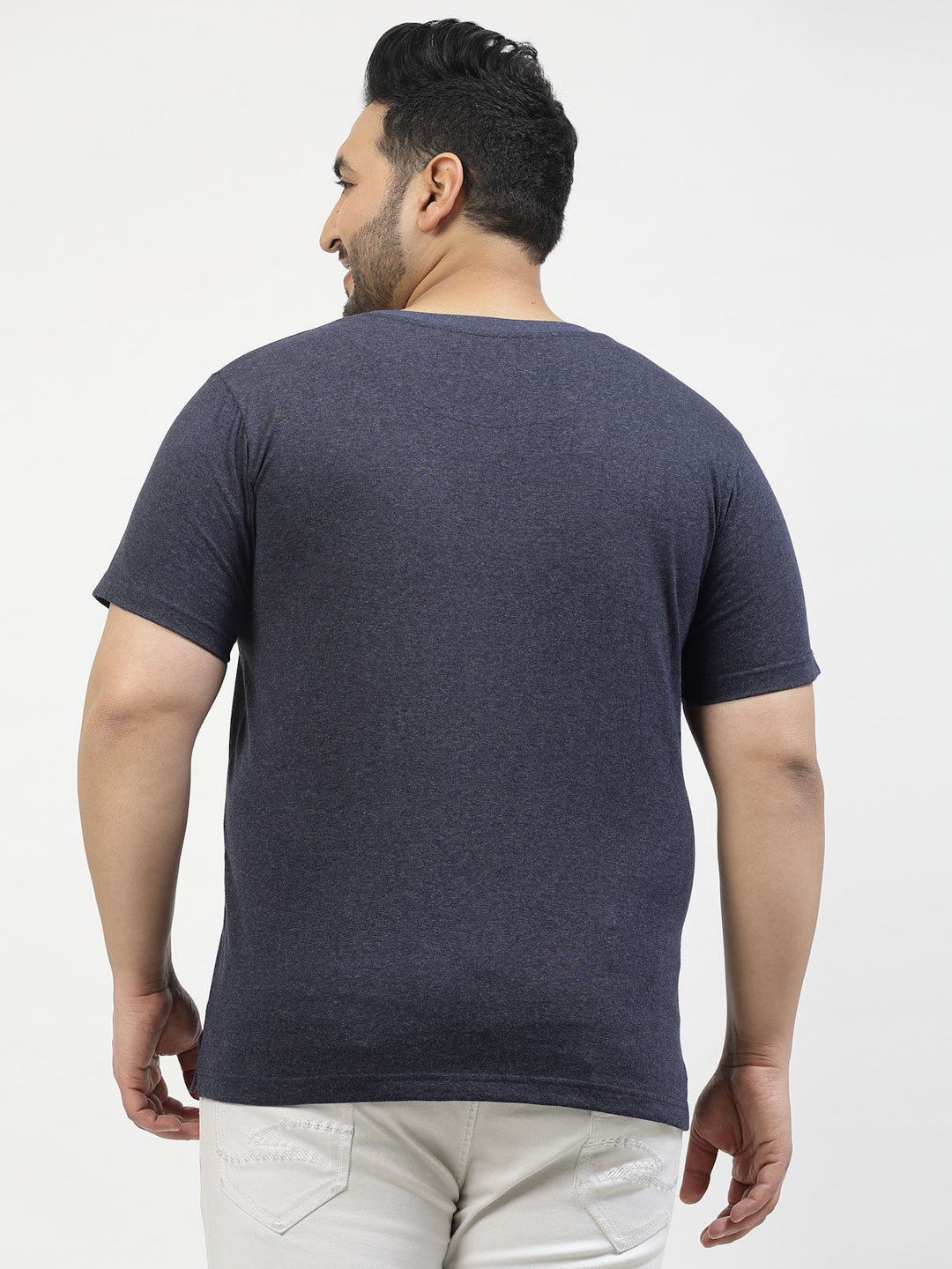 Plus Size  Round Neck Pure Cotton T-shirt