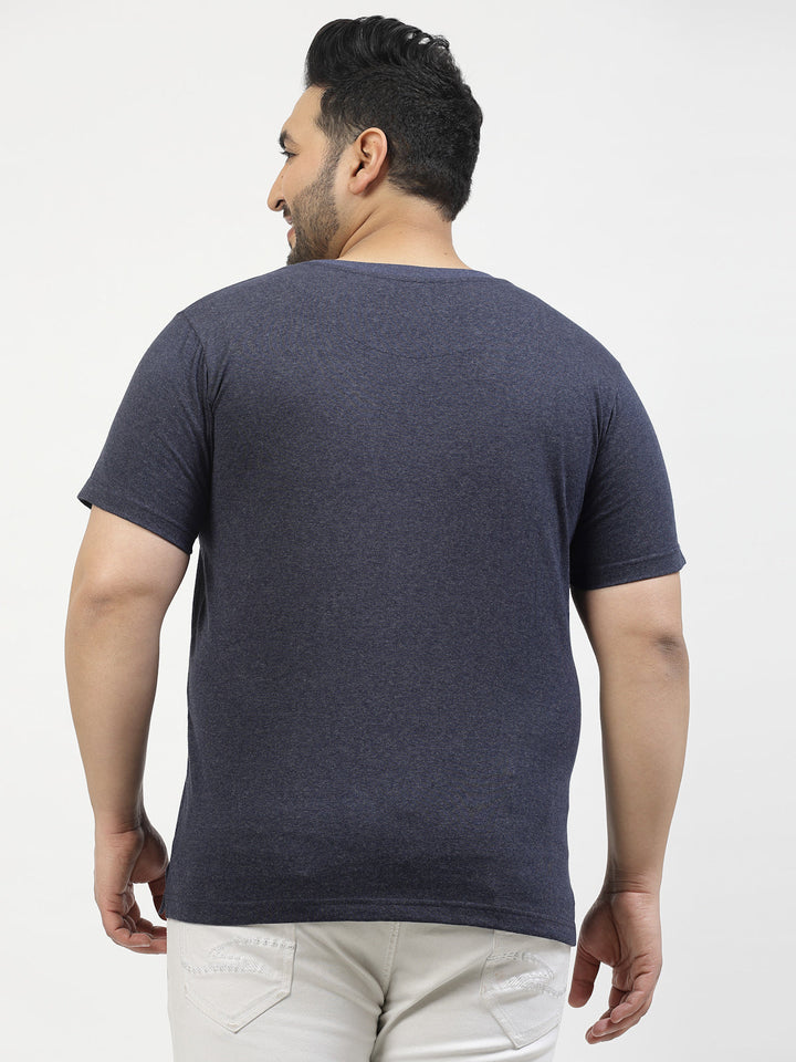 Plus Size  Round Neck Pure Cotton T-shirt