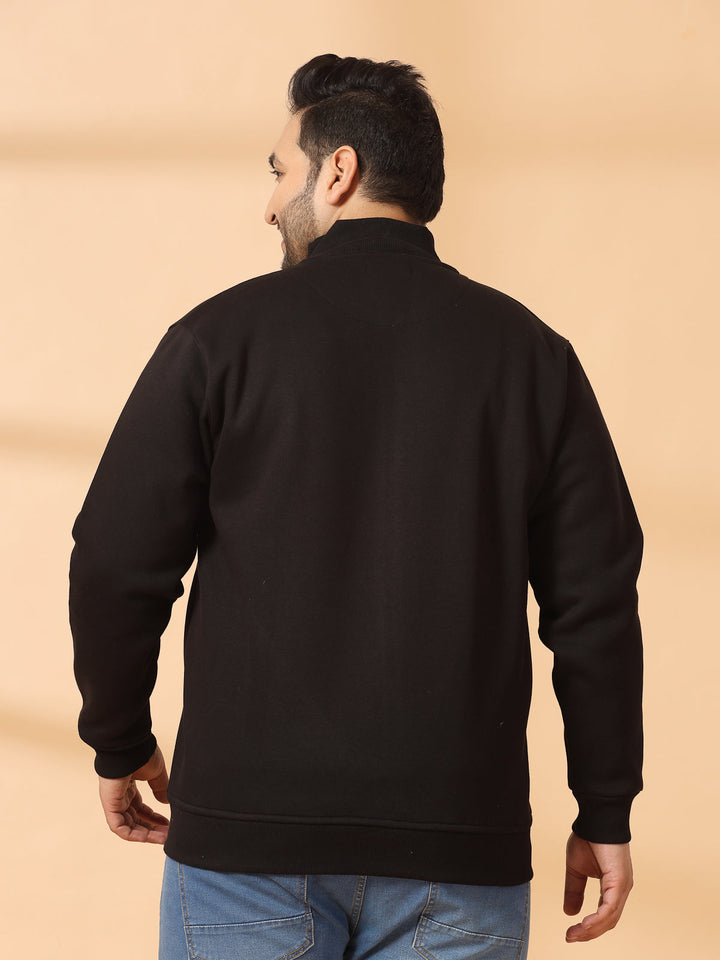 Plus Size Men Fleece Open Front Jacket