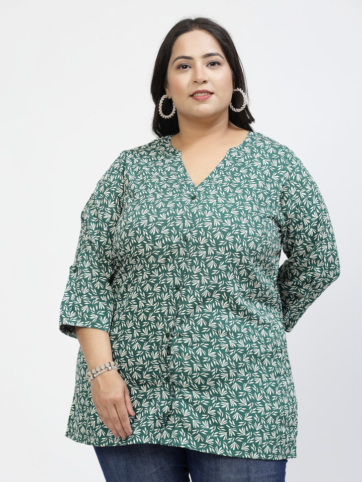 Plus Size Floral Print Top