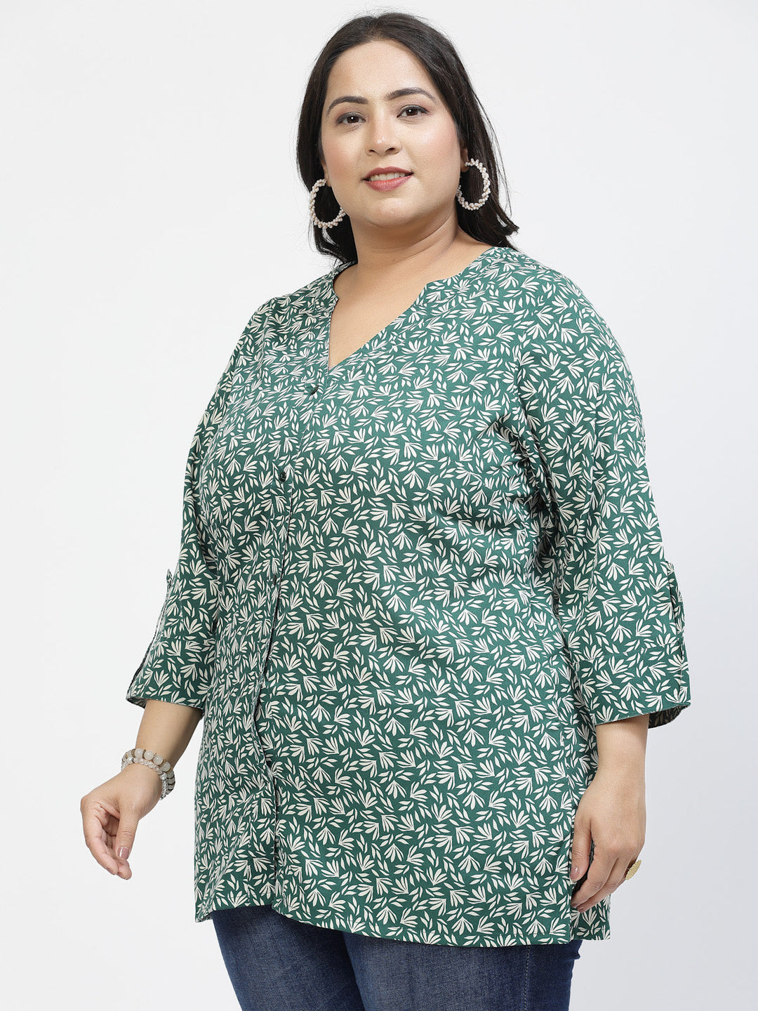 Plus Size Floral Print Top