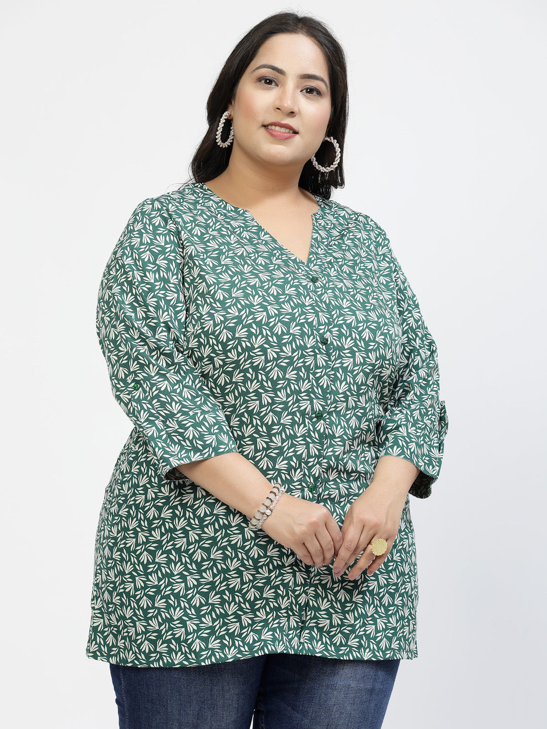 Plus Size Floral Print Top