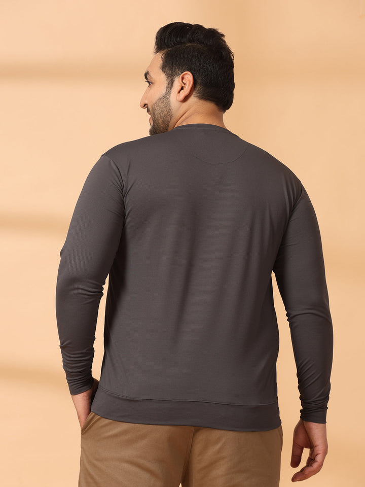 Plus Size Men  Typography Printed Cotton Sweatshirt