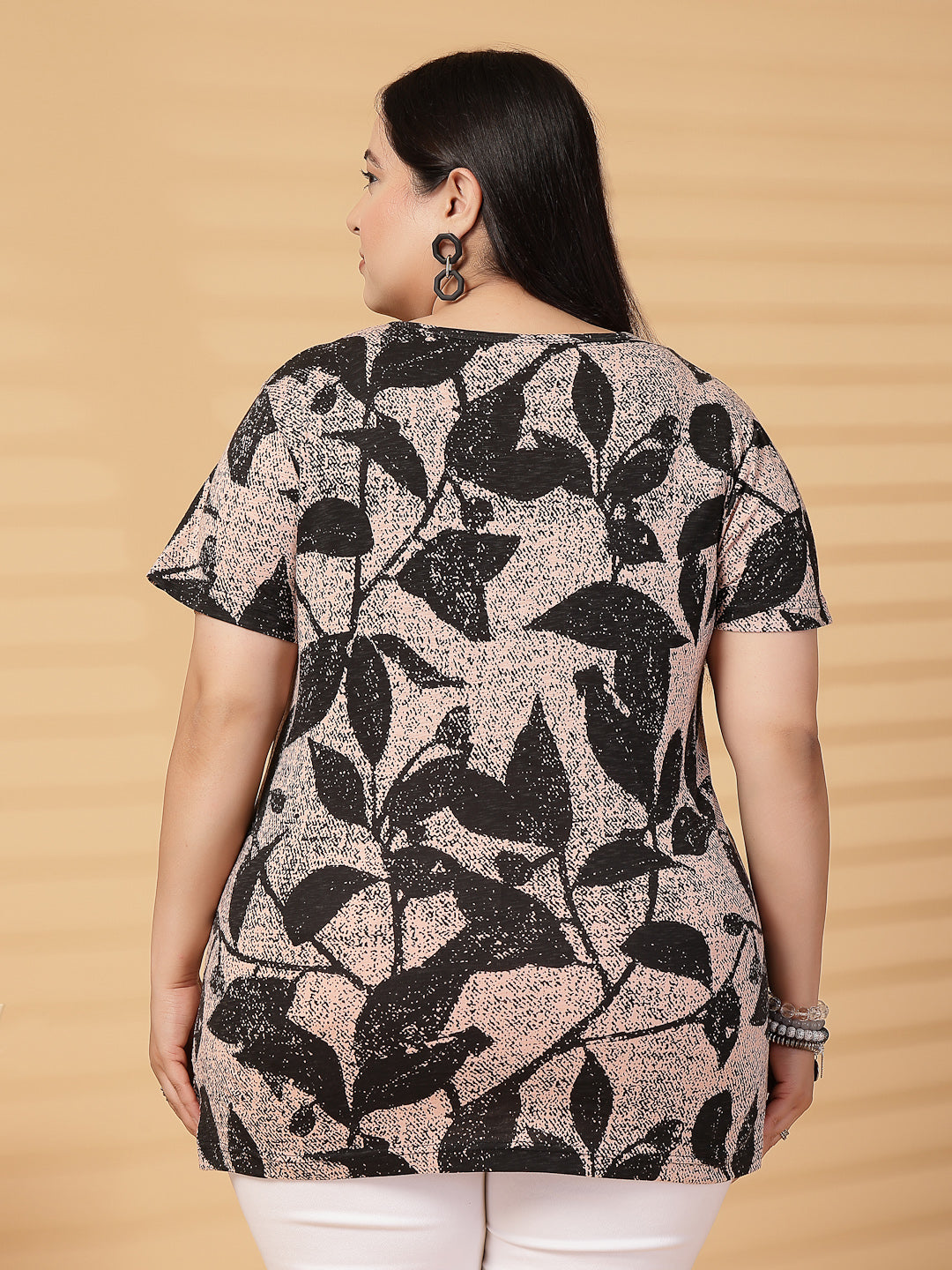 Plus Size Women Floral Printed T-shirt