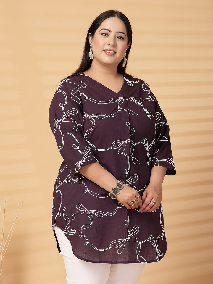 Plus Size  V-Neck Top