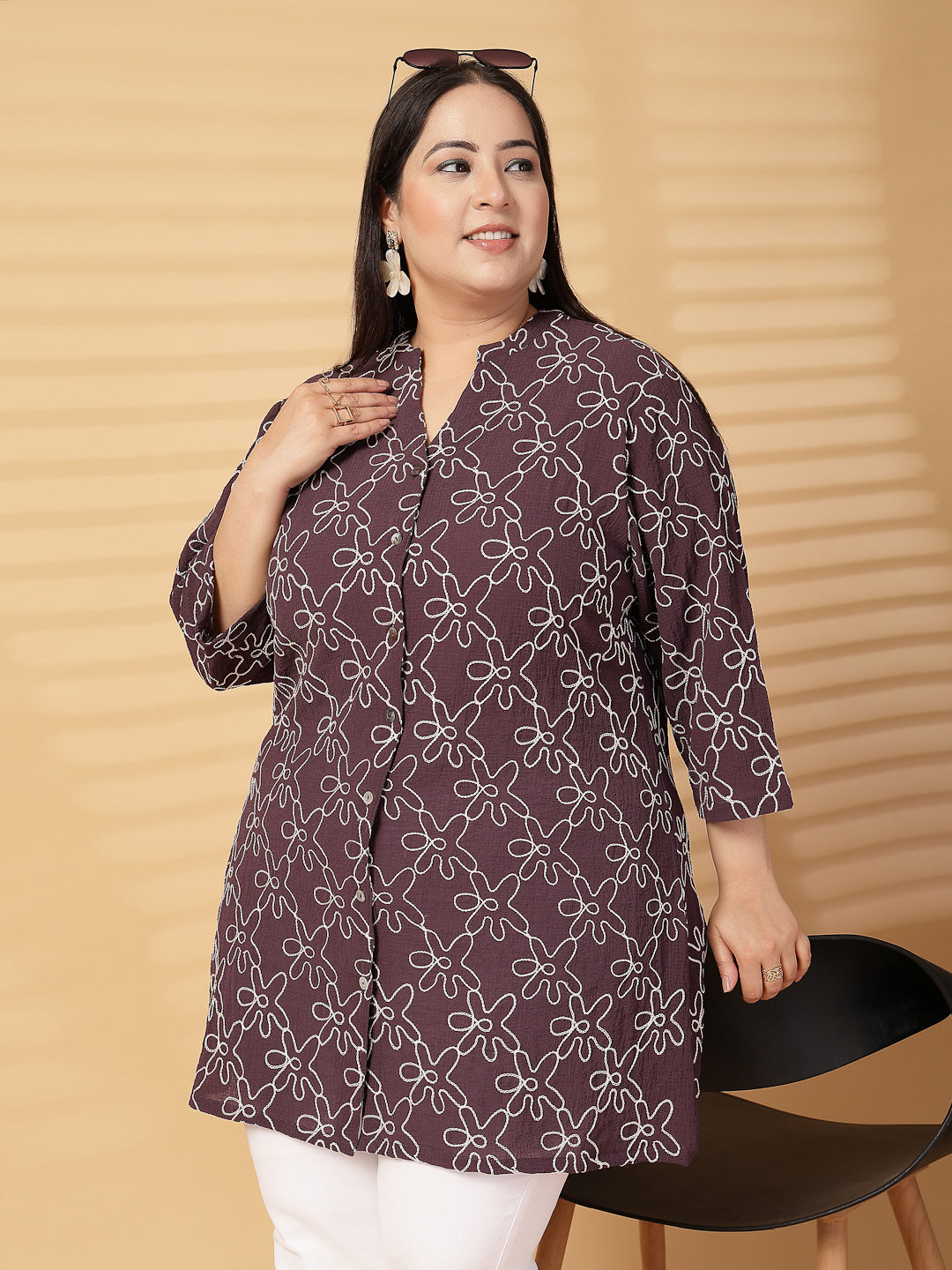 Plus Size Women Shirt Style Top