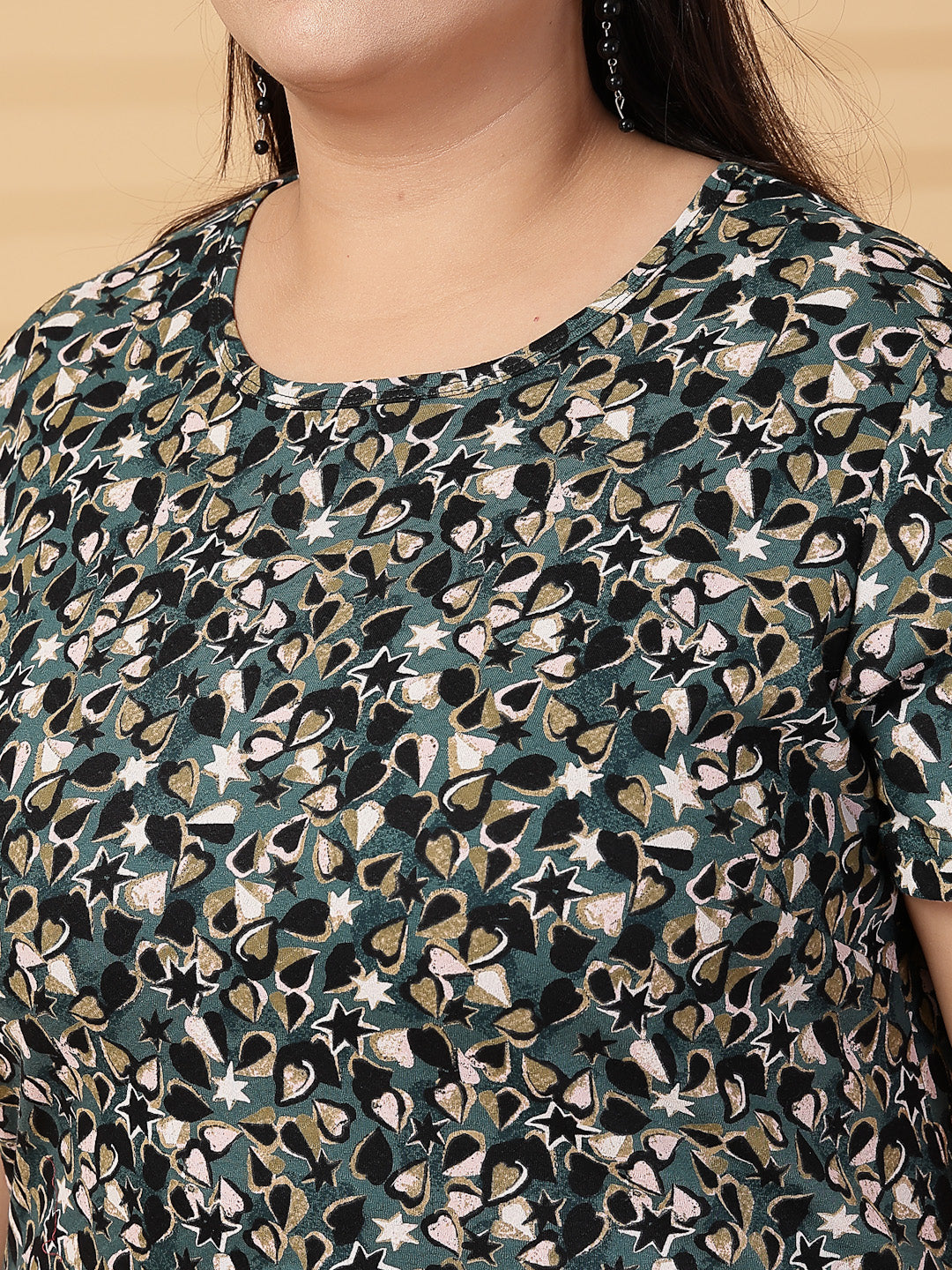Plus Size Women Floral Printed T-shirt