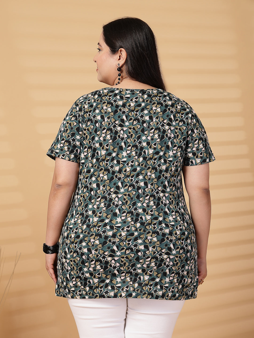 Plus Size Women Floral Printed T-shirt