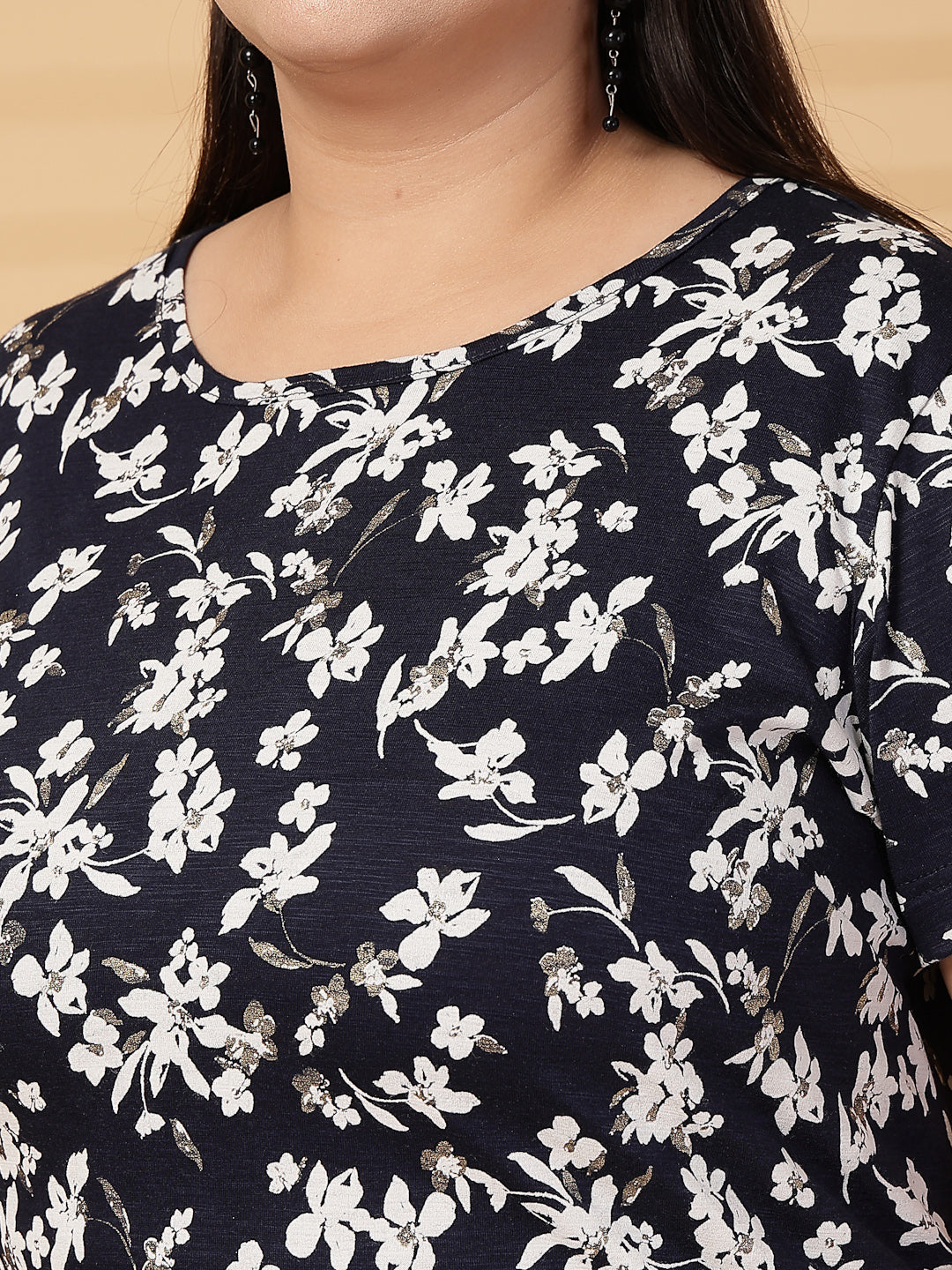 Plus Size Women Floral Printed T-shirt