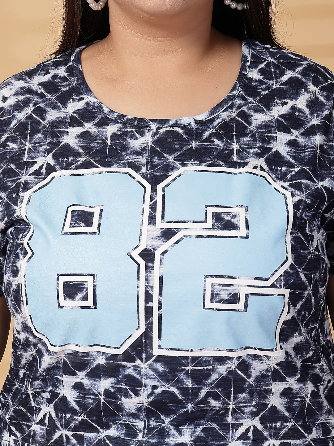 Plus Size Women Varsity Printed T-shirt