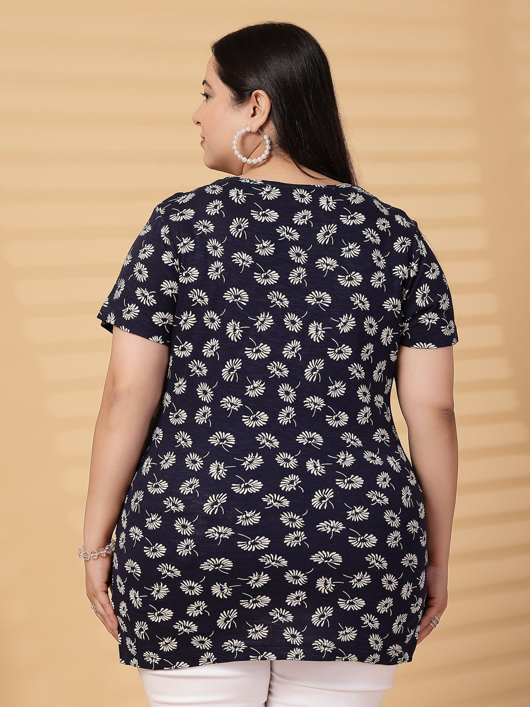 Plus Size Women Floral Printed T-shirt