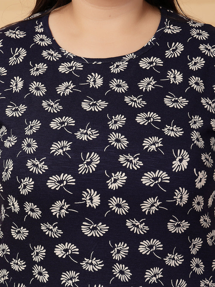 Plus Size Women Floral Printed T-shirt