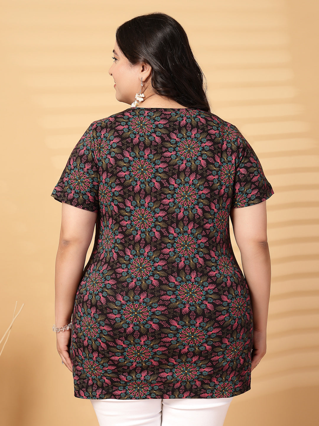 Plus Size Women Floral Printed T-shirt