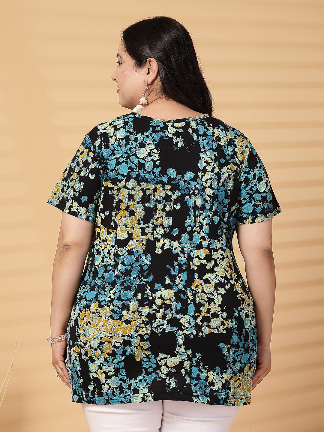 Plus Size Women Floral Printed T-shirt