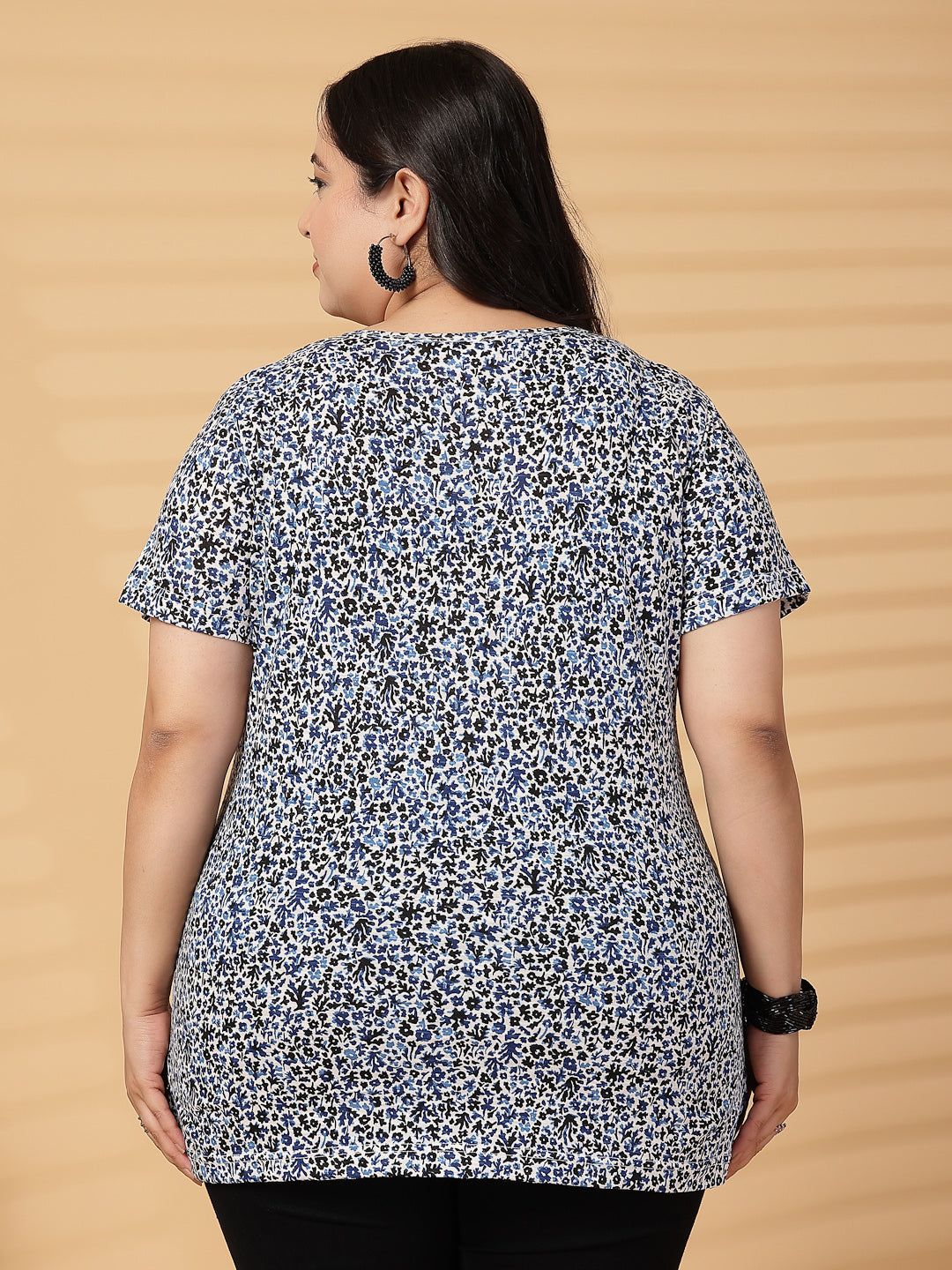 Plus Size Women Floral Printed T-shirt