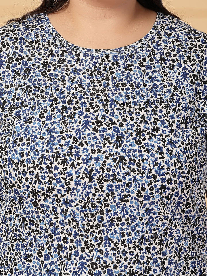 Plus Size Women Floral Printed T-shirt