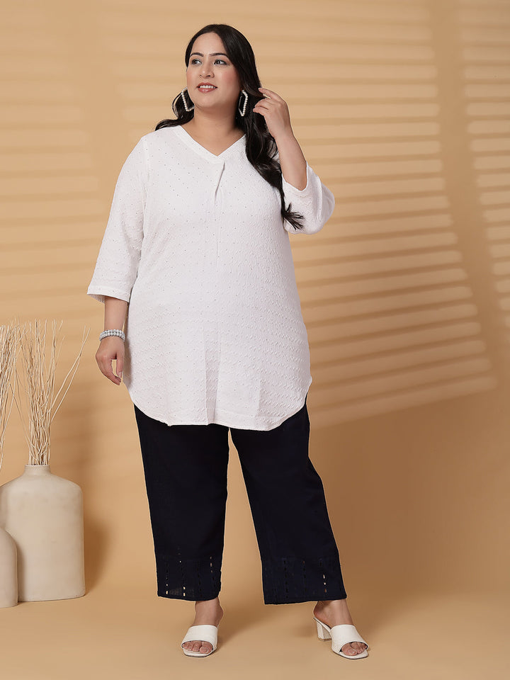 Plus Size Women Flared Knitted Palazzos