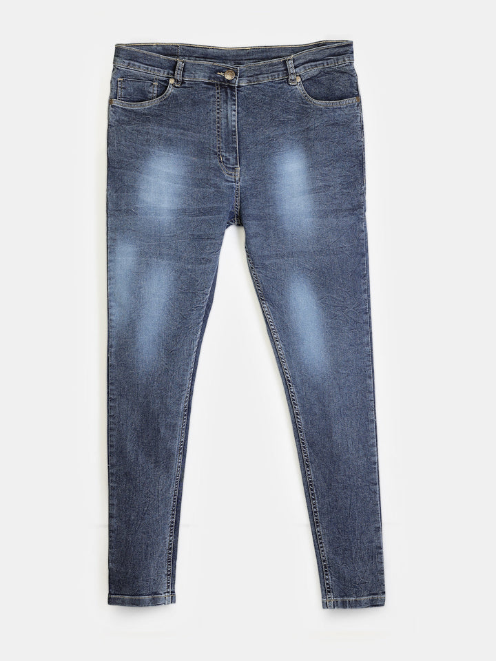 Plus Size Women Blue Regular Fit Mid-Rise Mildly Distressed Jeans
