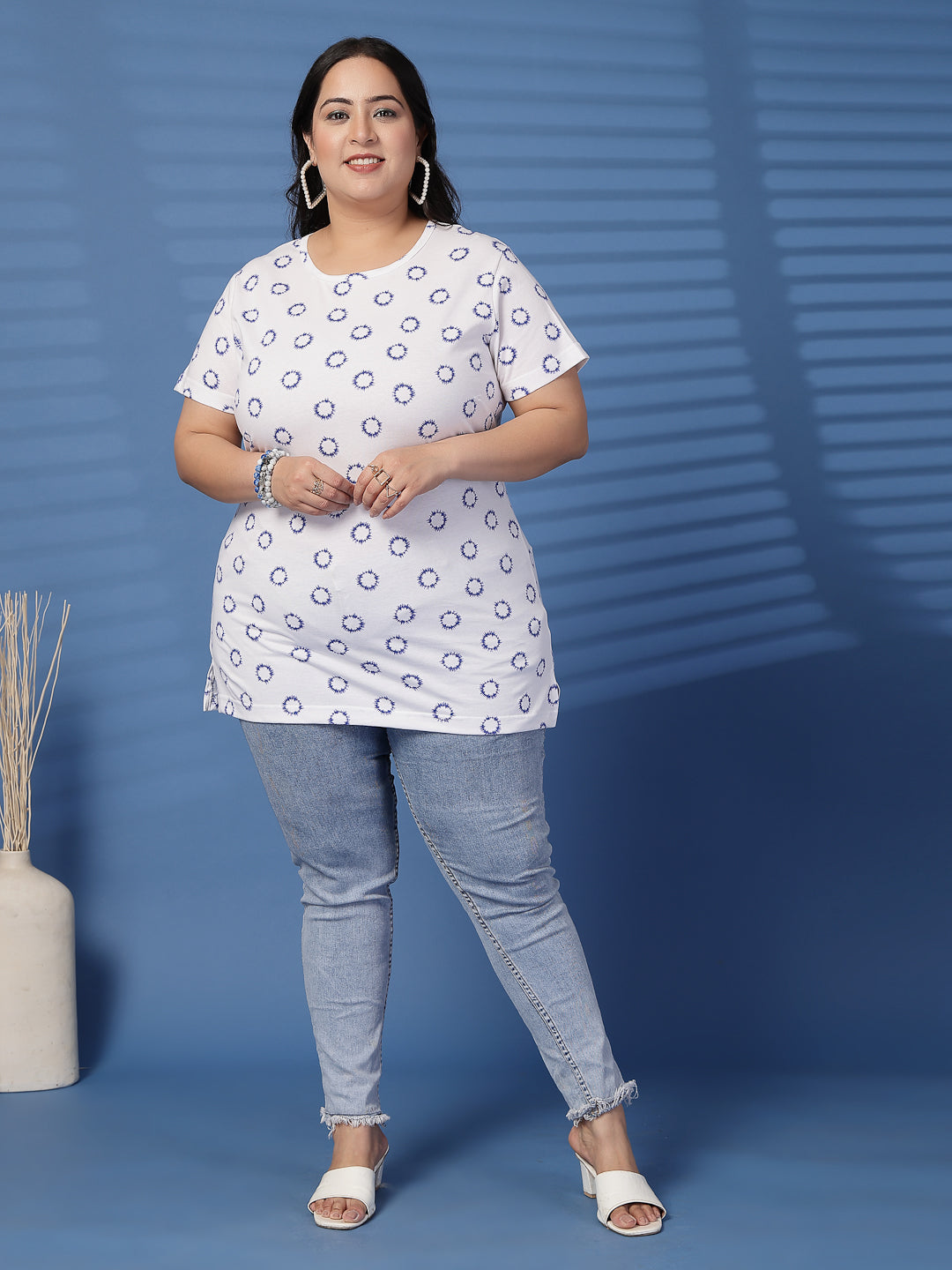 Plus Size Women Floral Printed T-shirt