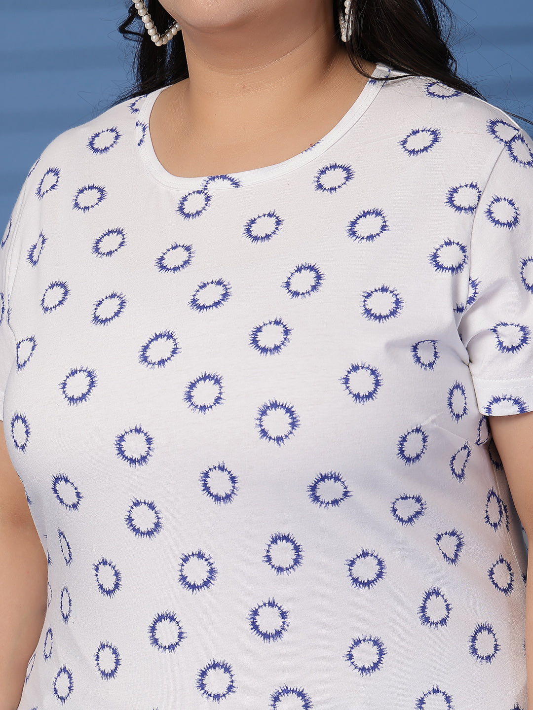 Plus Size Women Floral Printed T-shirt