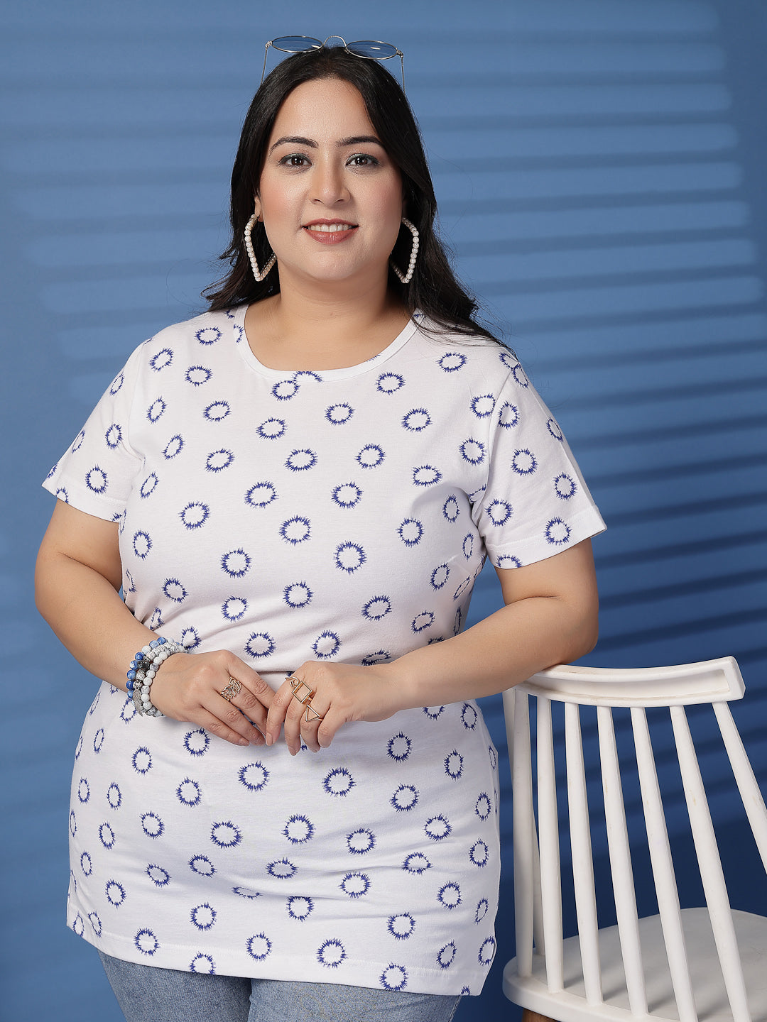 Plus Size Women Floral Printed T-shirt
