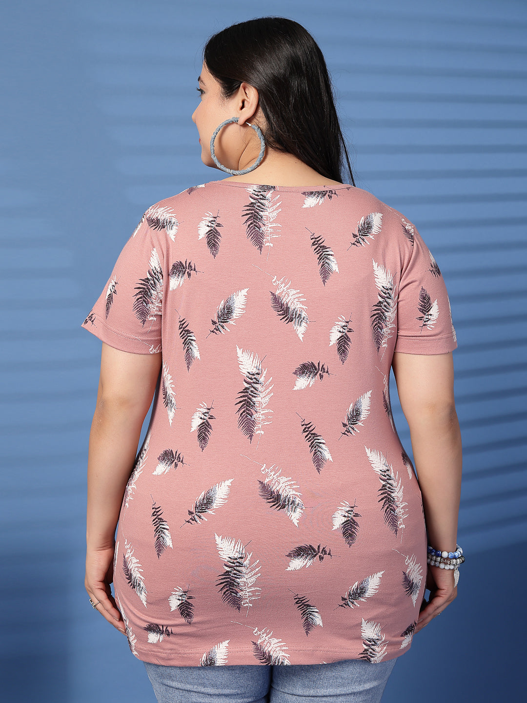 Plus Size Women Floral Printed T-shirt