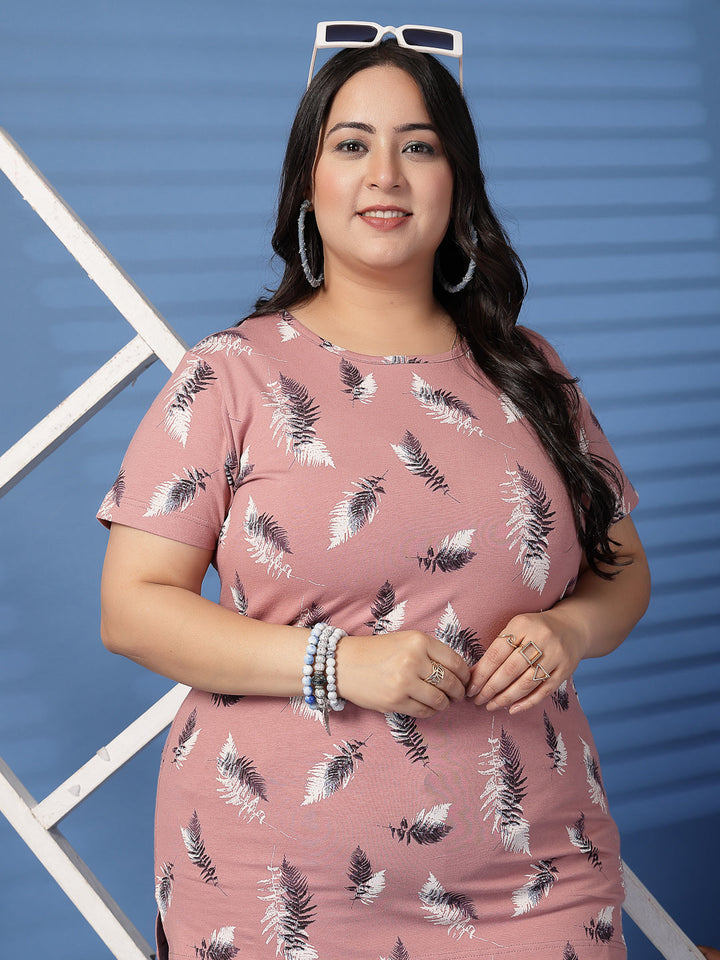 Plus Size Women Floral Printed T-shirt