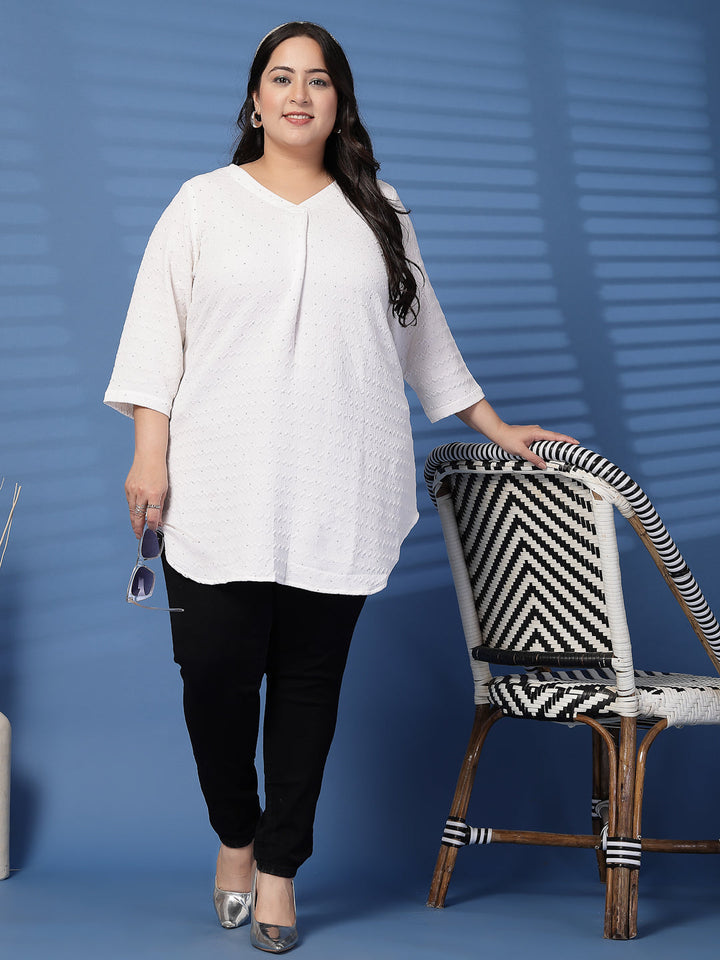 Plus Size V-Neck Solid  Top
