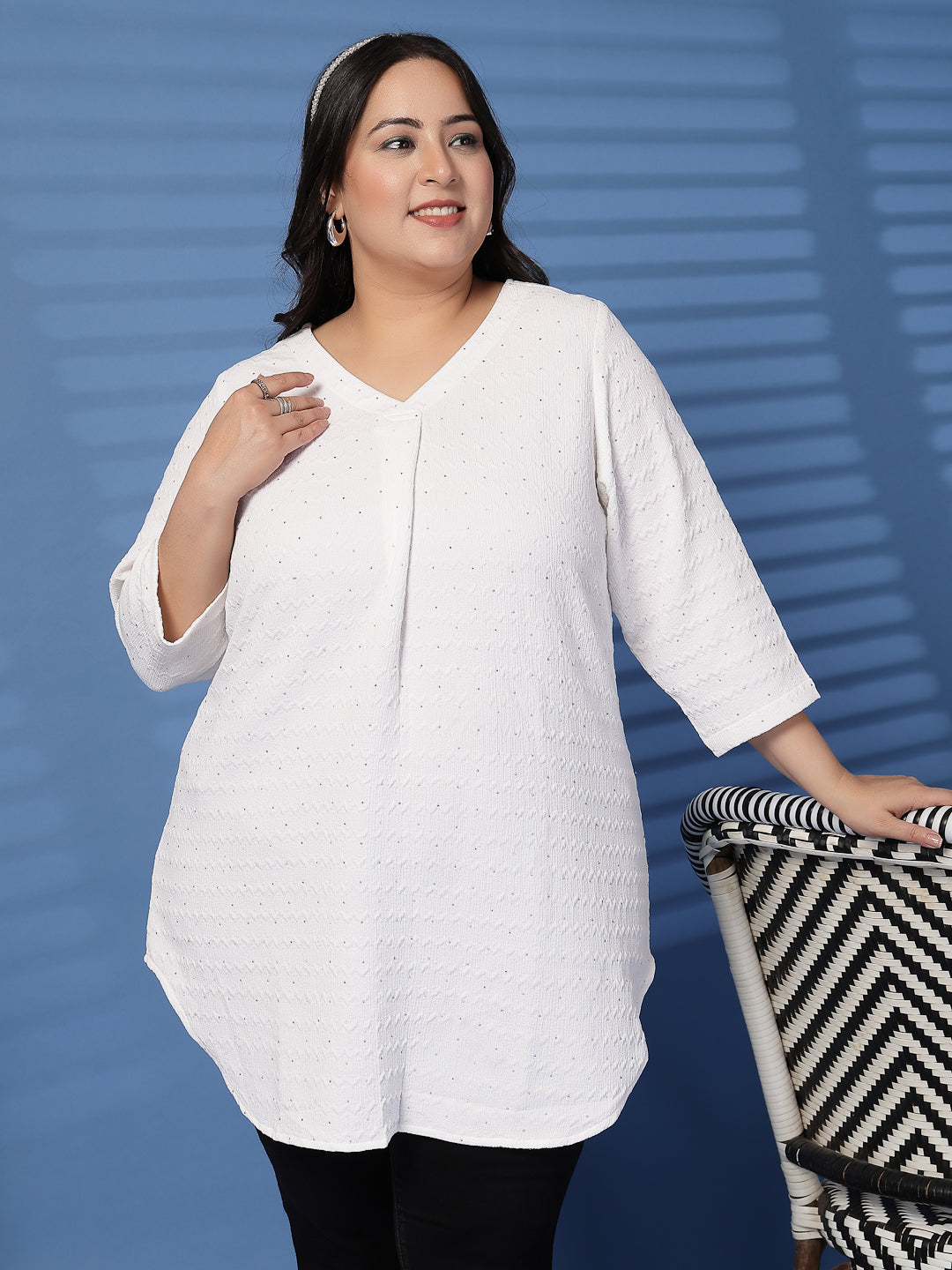 Plus Size V-Neck Solid  Top