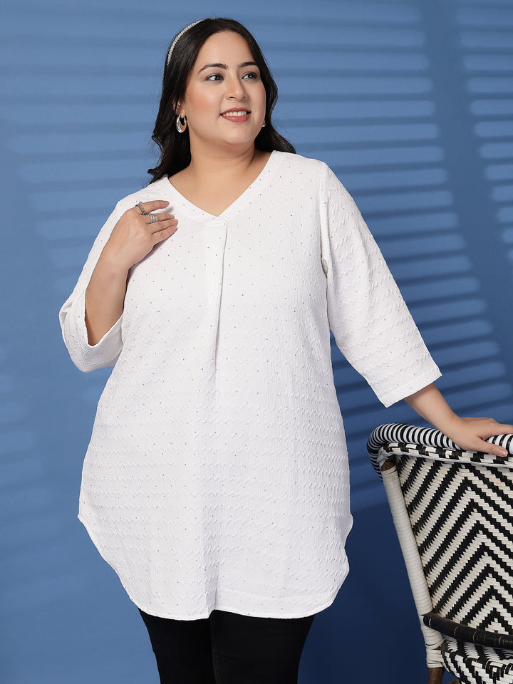 Plus Size V-Neck Solid  Top