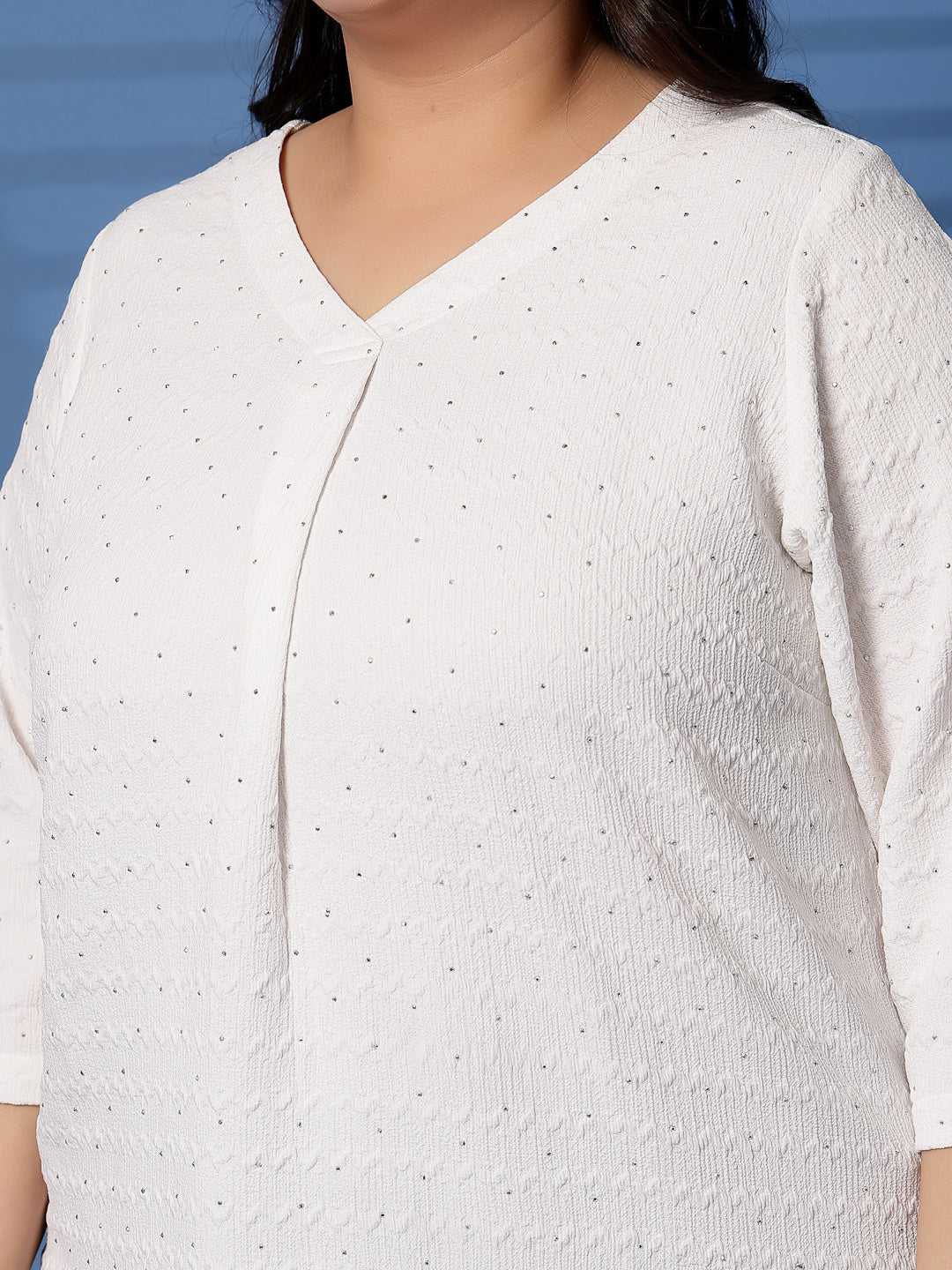 Plus Size V-Neck Solid  Top