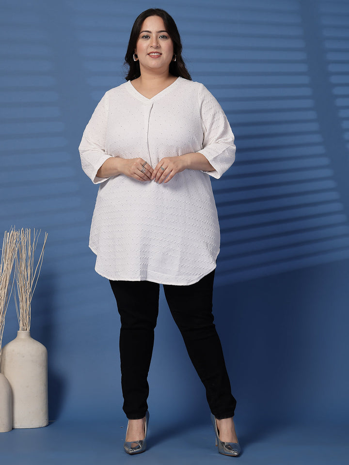 Plus Size V-Neck Solid  Top