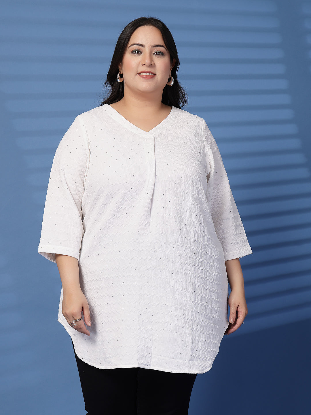 Plus Size V-Neck Solid  Top