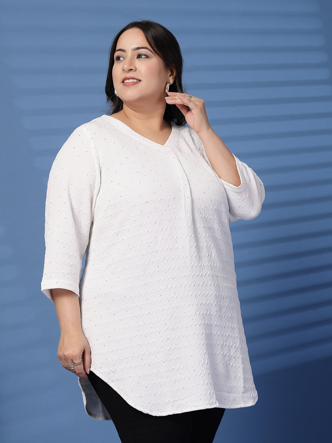 Plus Size V-Neck Solid  Top