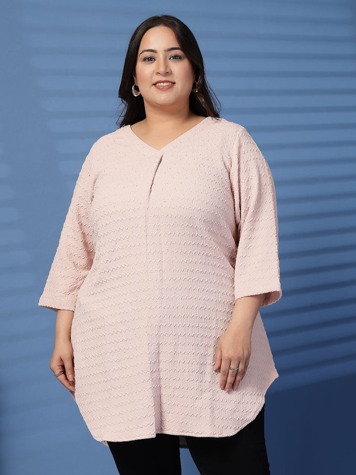 Plus Size V-Neck Solid  Top