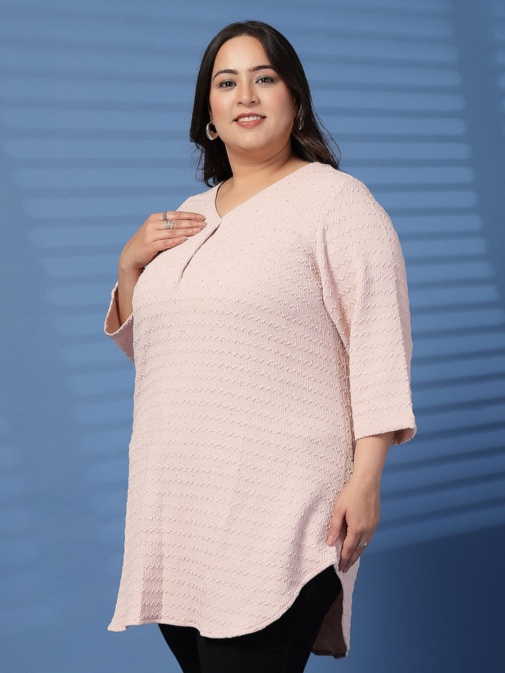 Plus Size V-Neck Solid  Top