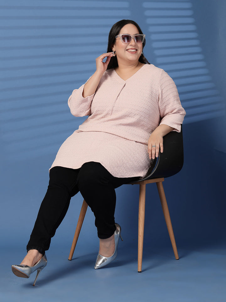 Plus Size V-Neck Solid  Top