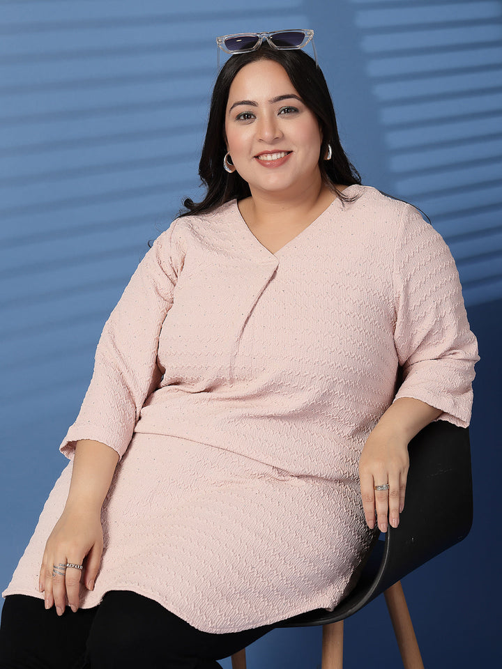 Plus Size V-Neck Solid  Top