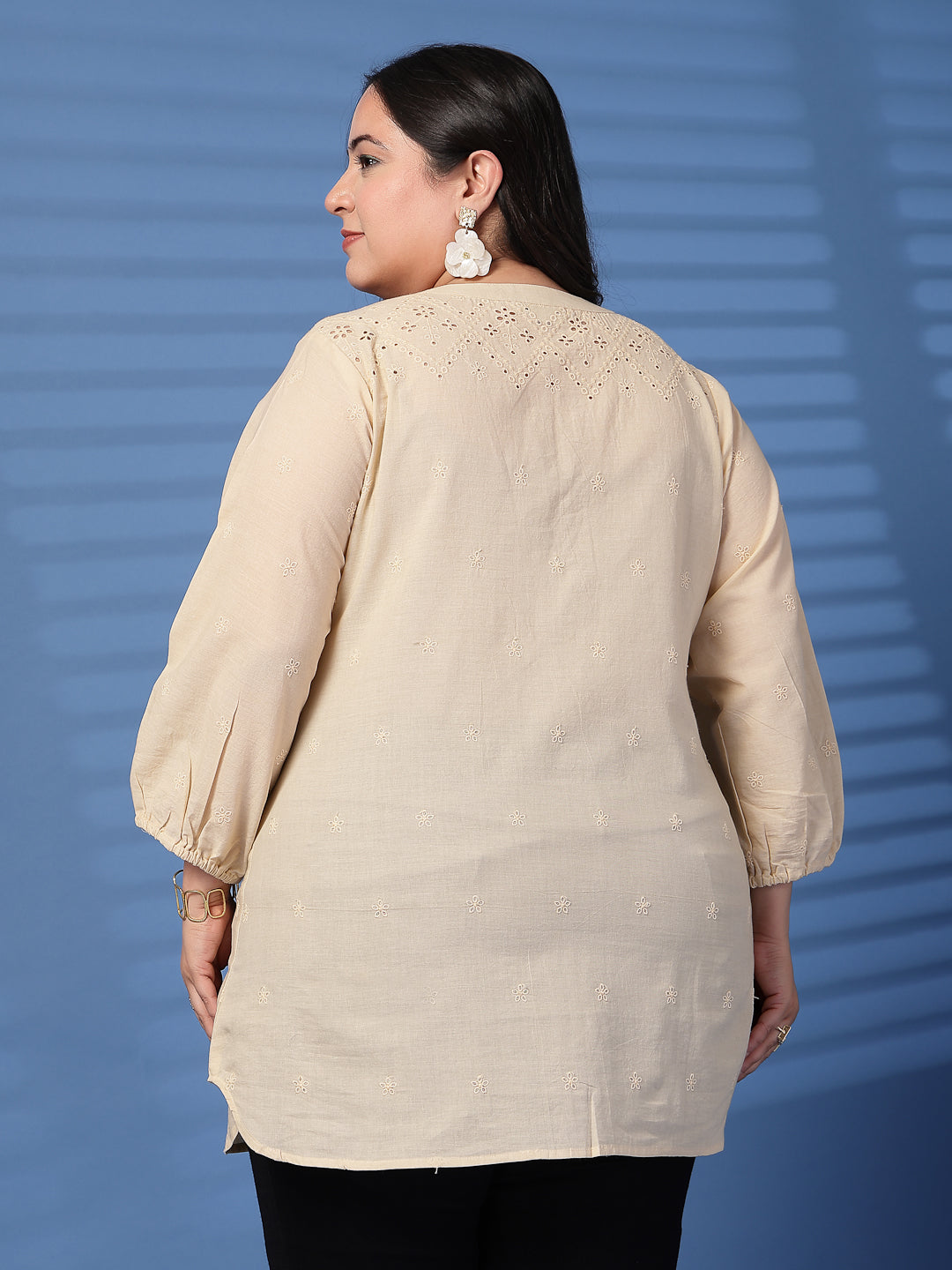 Plus Size Solid Cotton Top
