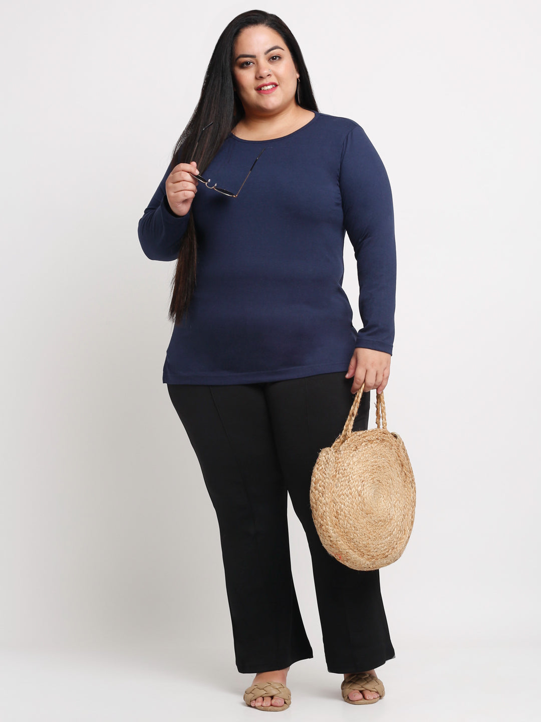 Plus Size Women  Navy Blue T-shirt