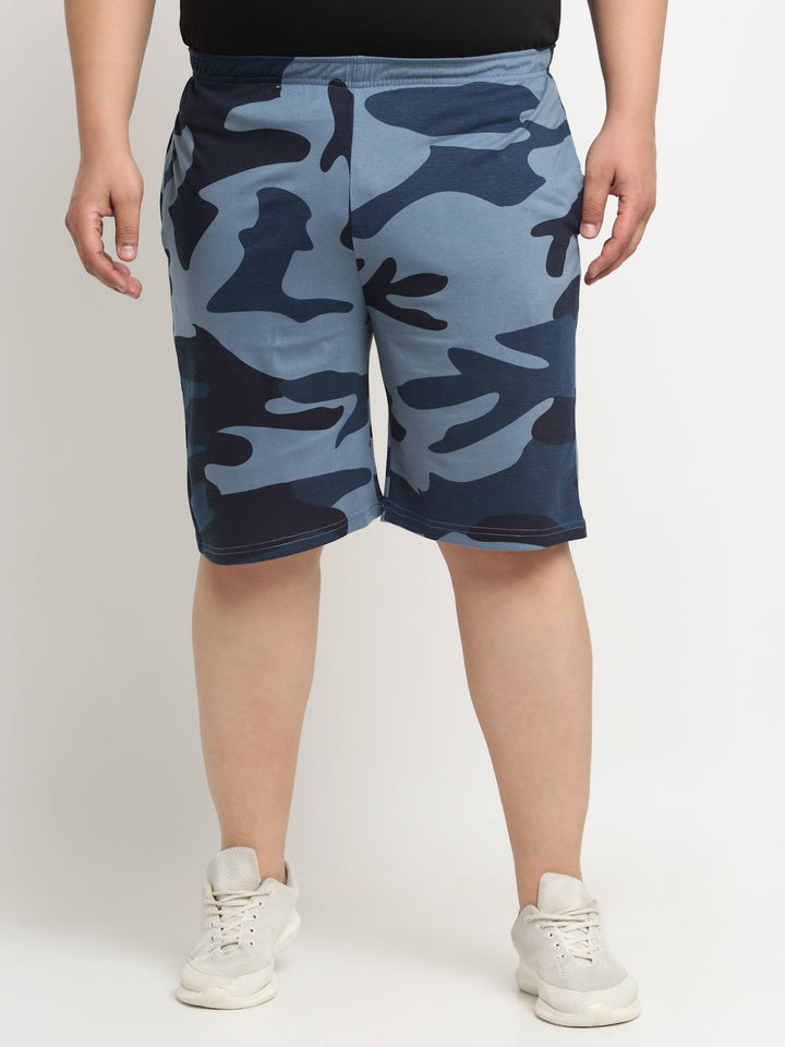 Plus Size Men  Camouflage Printed Cotton Shorts